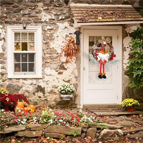 Christmas Wreath for Front Door, Xmas Decoration 14 inch/35cm Door Wreaths - Picture 2 of 7